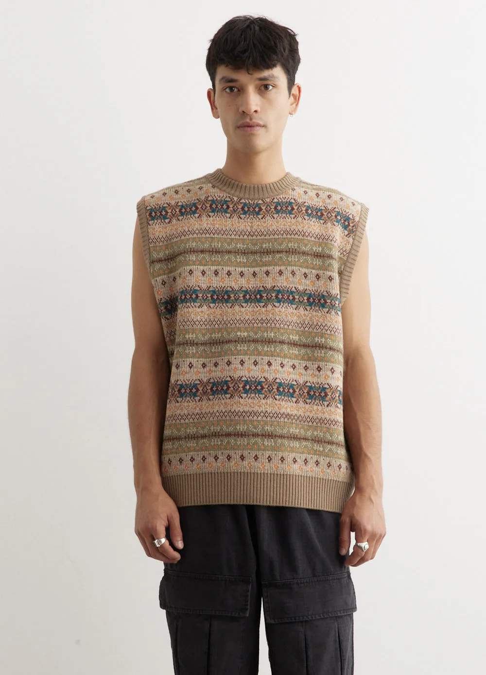 7G Wool FairIsle BONE Vest