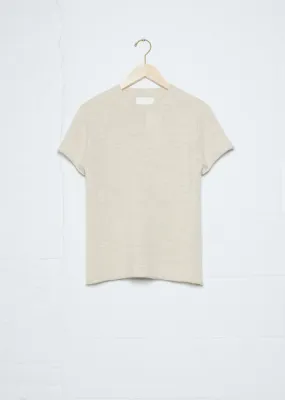 Alpaca and Wool Crewneck Tee — Ecru