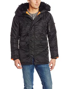 Alpha Industries Men's N-3B Slim-Fit Parka Coat with Removable Faux-Fur Hood Trim