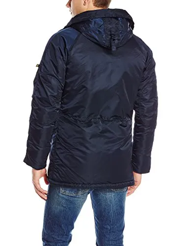 Alpha Industries Men's N-3B Slim-Fit Parka Jacket with Removable Faux-Fur Hood Trim, Replica Blue, Small