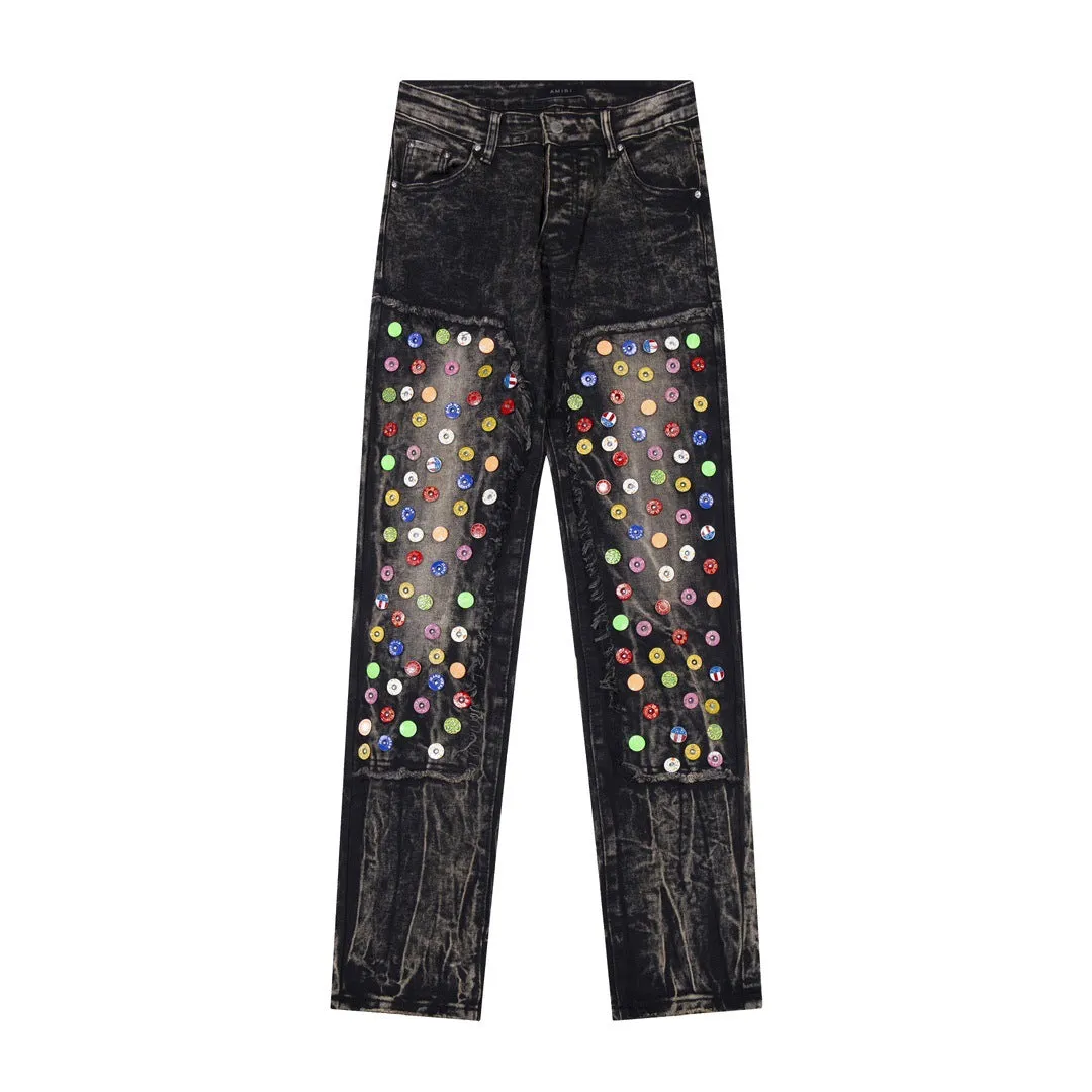 Amiri Jeans Slim Fit Stretch Stickers Jeans