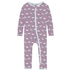 Bamboo Coverall with 2-Way Zipper - Lavender Chickens