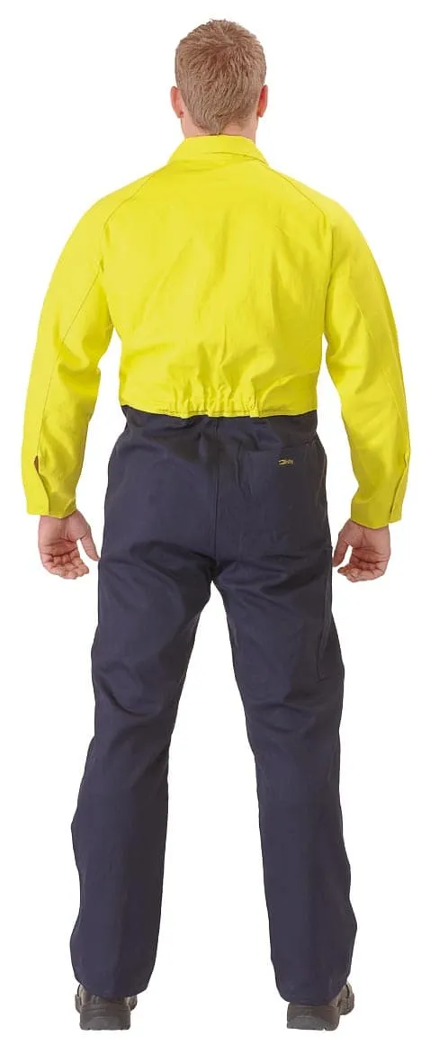 Bisley 2 Tone Hi Vis Coveralls Regular Weight - Yellow/Navy (BC6357)