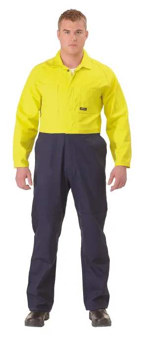 Bisley 2 Tone Hi Vis Coveralls Regular Weight - Yellow/Navy (BC6357)