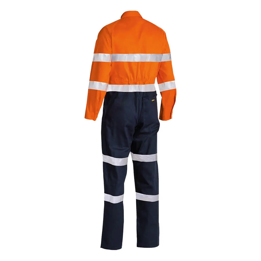 Bisley BC6357T Hi-Vis Taped Drill Coverall Orange/Navy