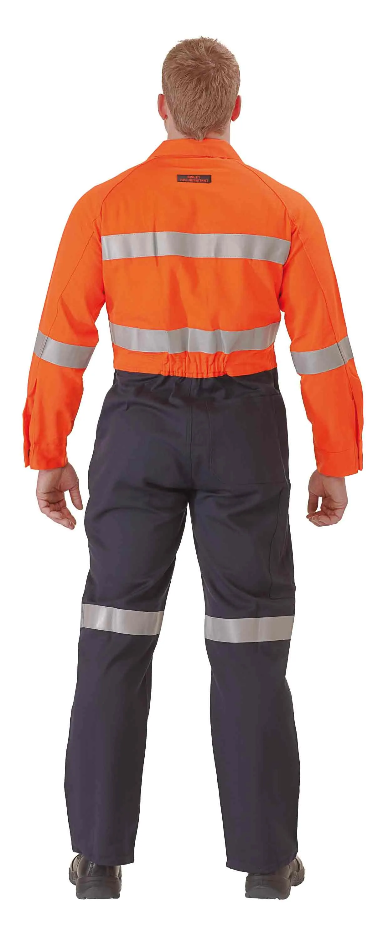 Bisley Fire Retardant Coverall 3M FR Reflective Tape - Orange/Navy (BC8001)