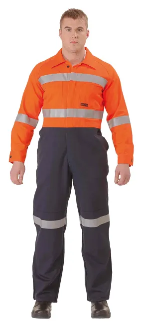 Bisley Fire Retardant Coverall 3M FR Reflective Tape - Orange/Navy (BC8001)
