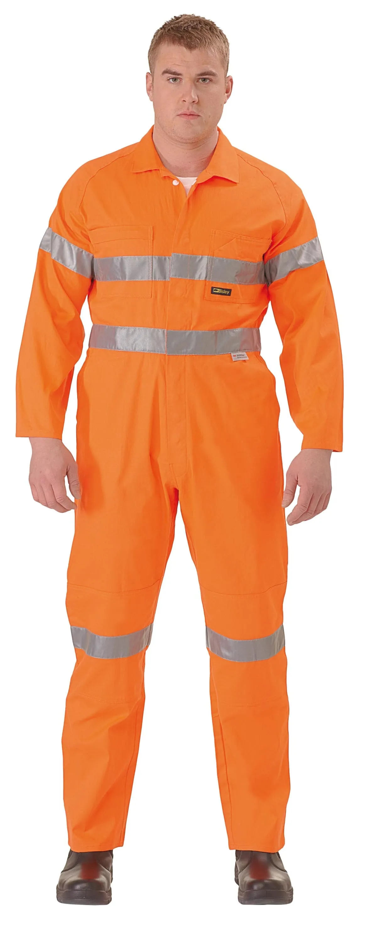 Bisley Hi Vis Lightweight Coveralls 3M Reflective Tap - Orange (BC6718TW)