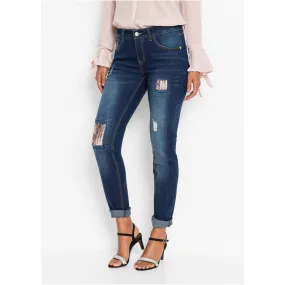 Bodyflirt Dark Blue Stone Skinny Jeans with Sequin Details