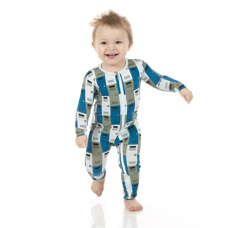 Boy's Print Bamboo Coverall with Zipper - Locker Room
