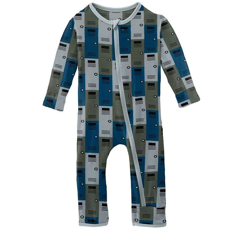 Boy's Print Bamboo Coverall with Zipper - Locker Room