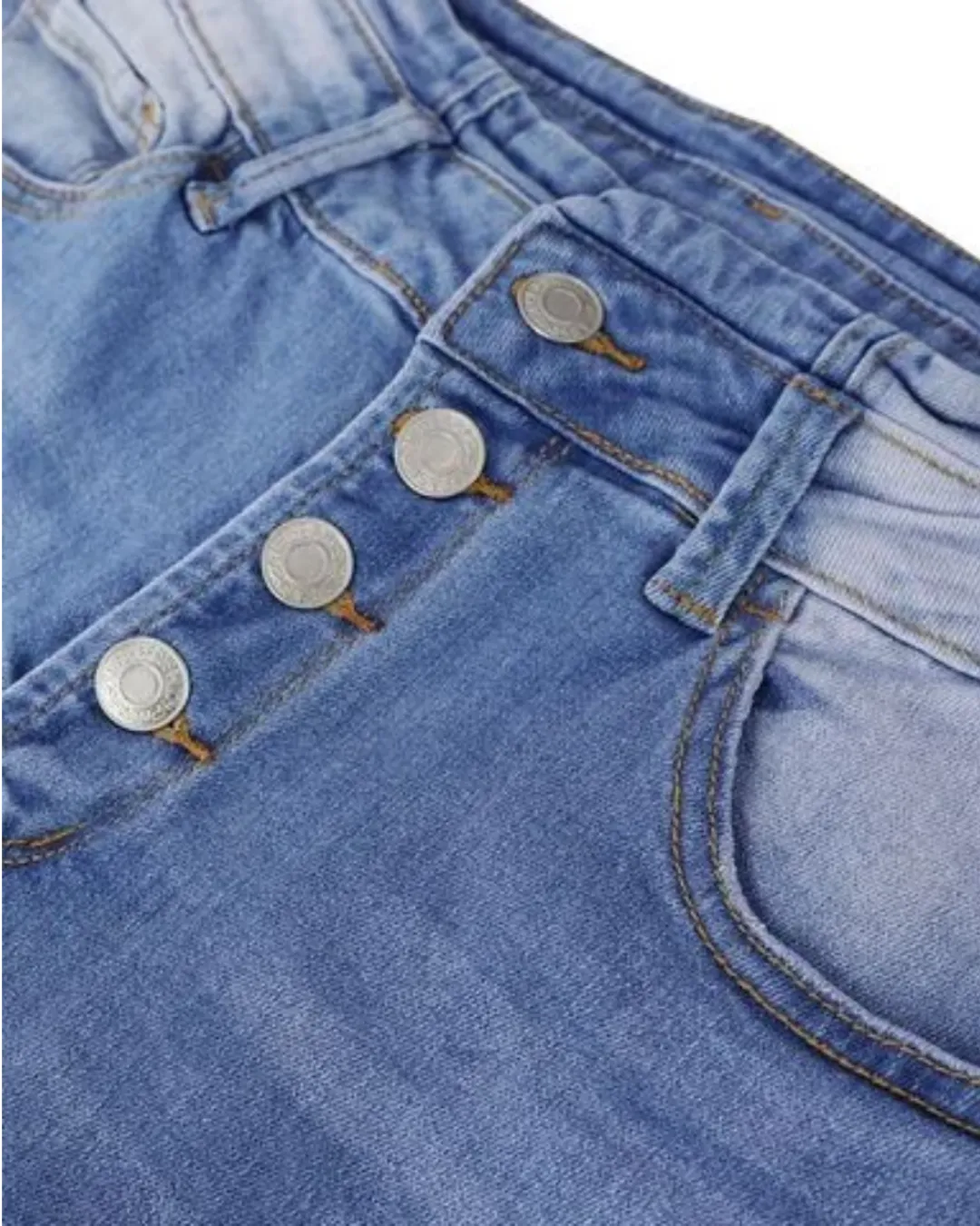 Button Fly High Rise Flare Jeans
