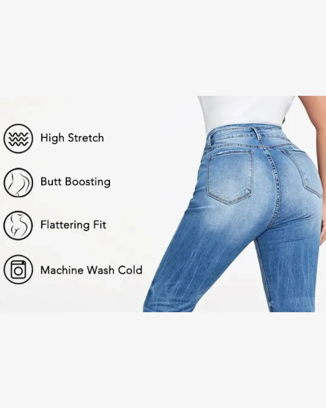 Button Fly High Rise Flare Jeans