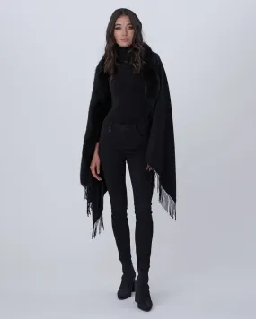 Cashmere Stole with Fox Trim