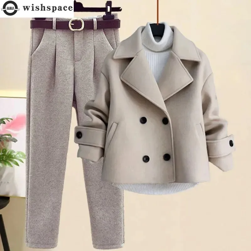 Classic Double Breasted Wool Outfit or Pants 3 Colors S - 4X