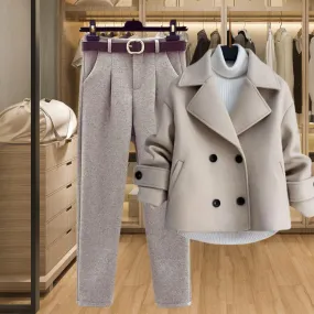 Classic Double Breasted Wool Outfit or Pants 3 Colors S - 4X