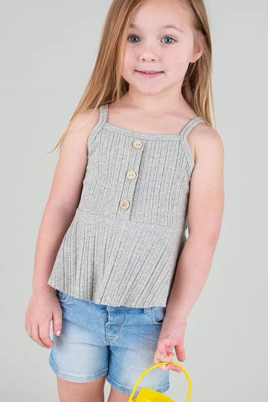 Cotton Ribbed Peplum Top
