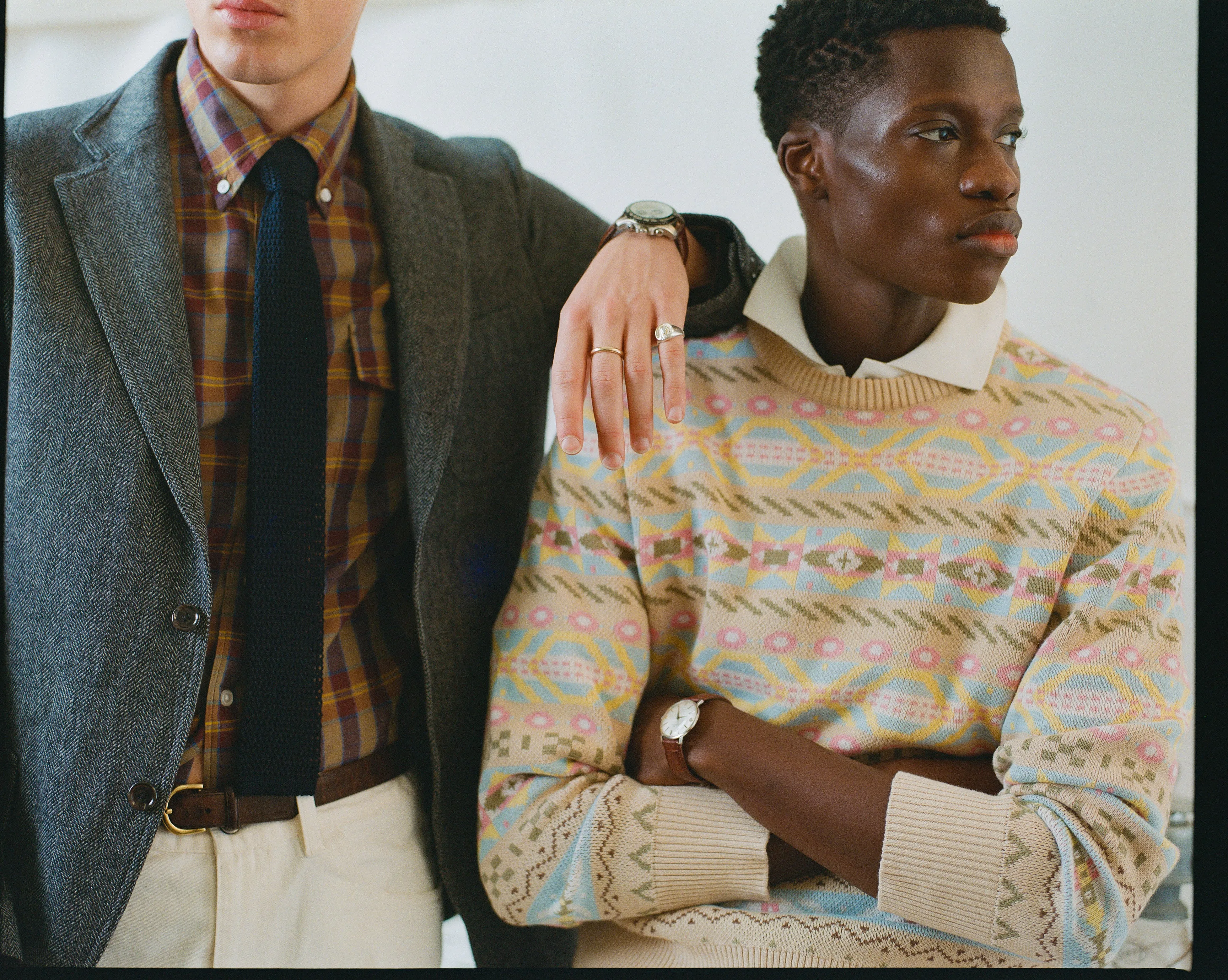CREW NECK FAIRISLE COTTON LINEN SWEATER
