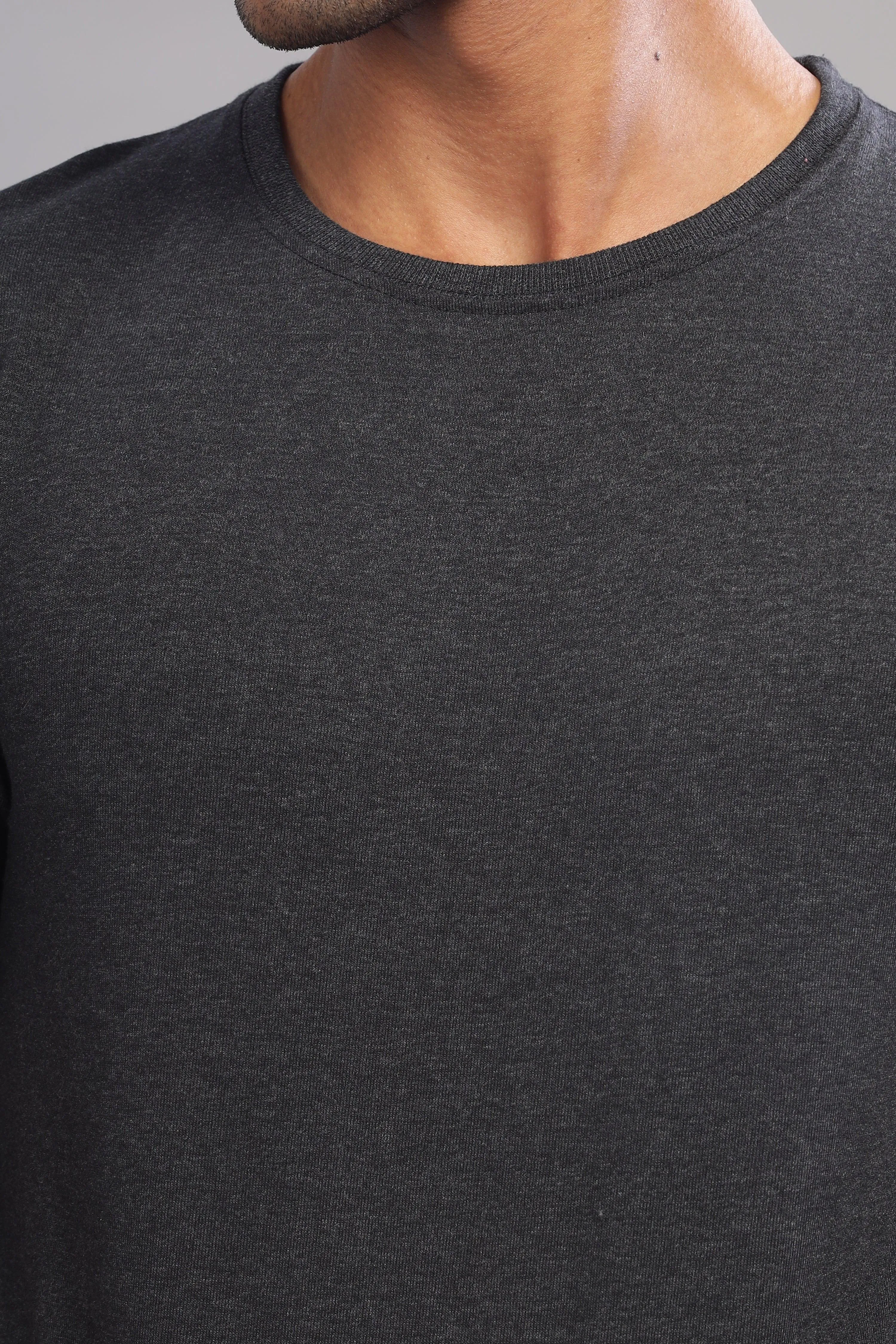 Ecolution Premium Eco-Blend Charcoal Crew Neck T-Shirt – Planet-Friendly Fashion
