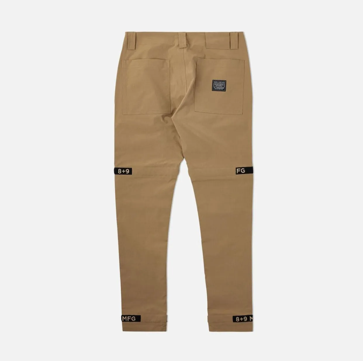 Eight & nine (tan strapped up Utility  rip pants)