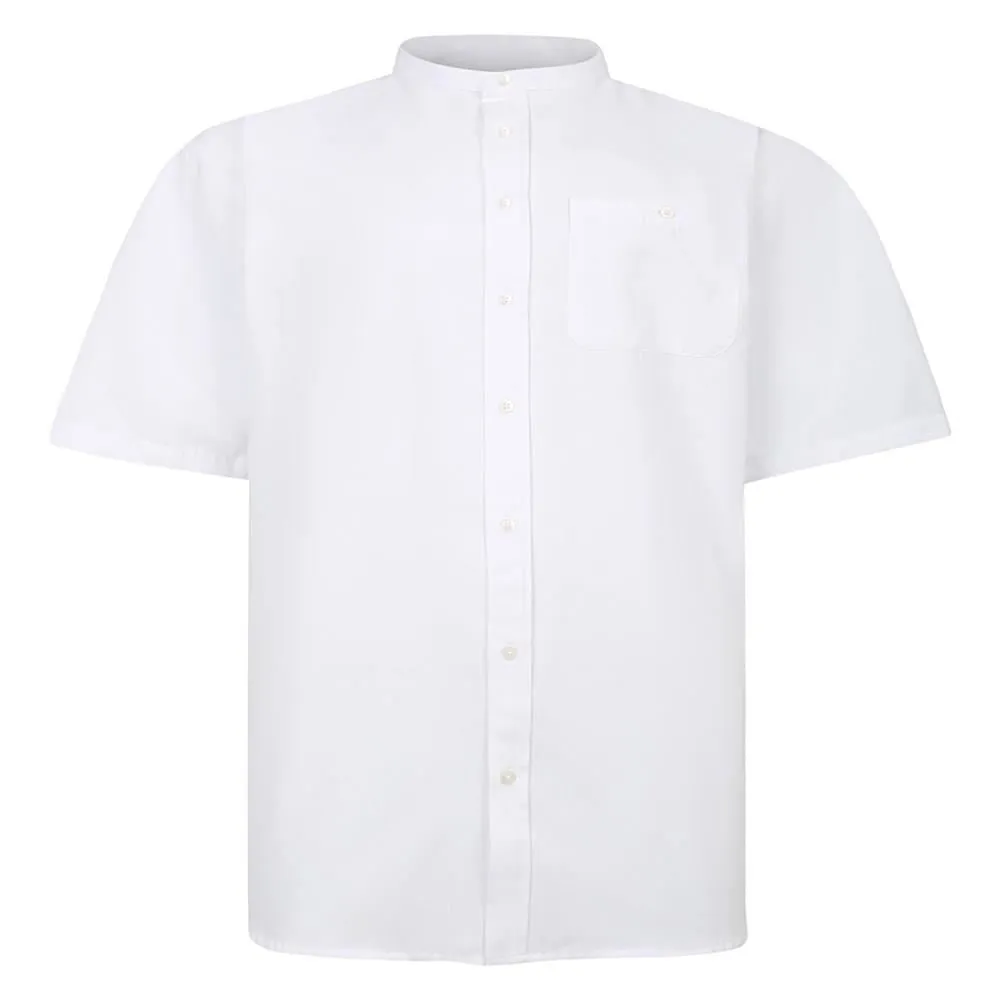 Espionage Men's Short Sleeve Oxford Grandad Shirt SH416 in 3 Colours, 2XL-8XL