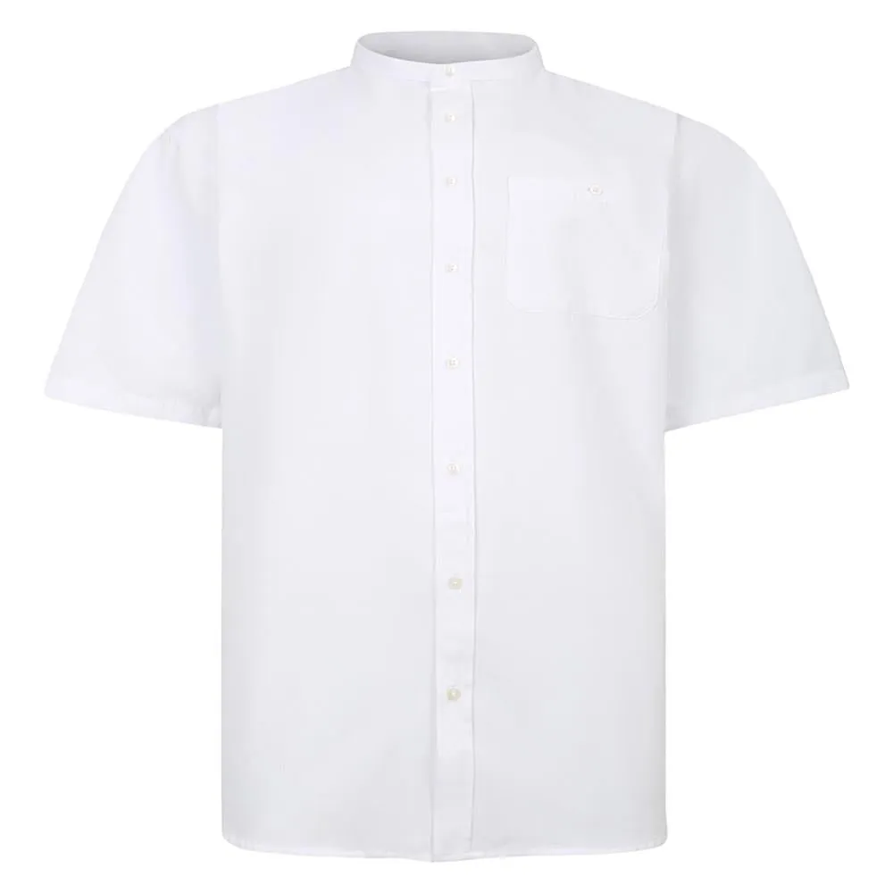 Espionage Men's Short Sleeve Oxford Grandad Shirt SH416 in 3 Colours, 2XL-8XL
