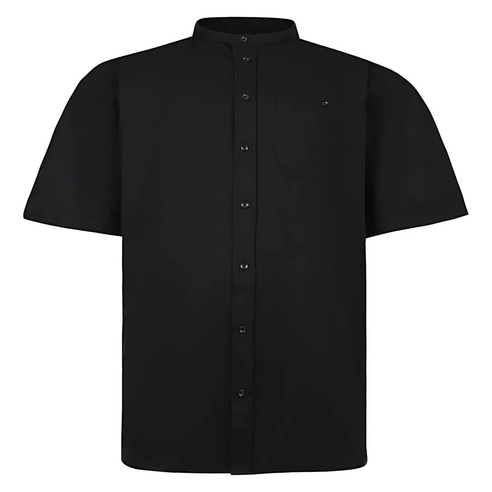 Espionage Men's Short Sleeve Oxford Grandad Shirt SH416 in 3 Colours, 2XL-8XL