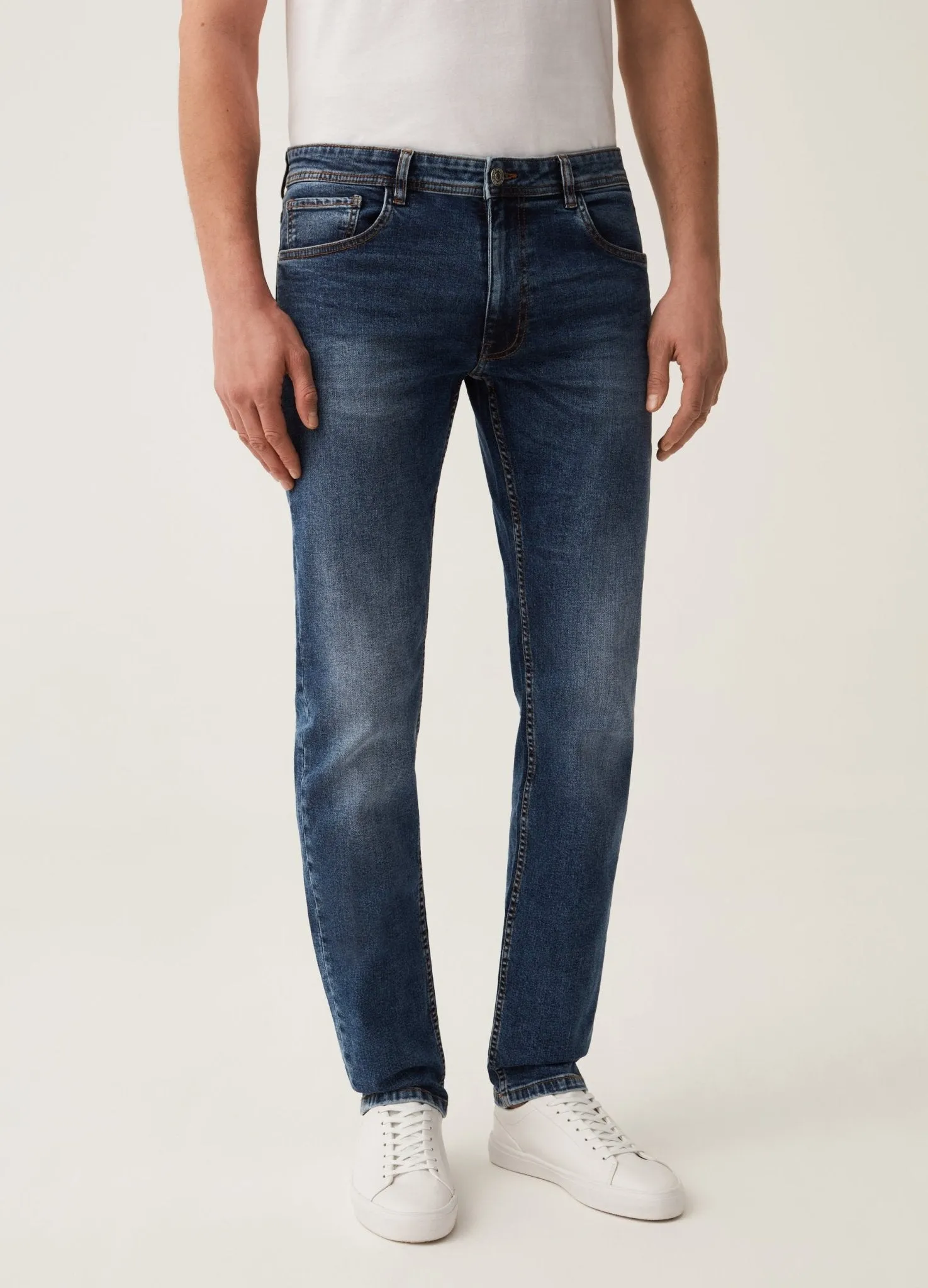 Faded, slim-fit stretch jeans