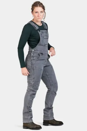 Freshley Drop Seat Overalls in Grey Stretch Thermal Denim