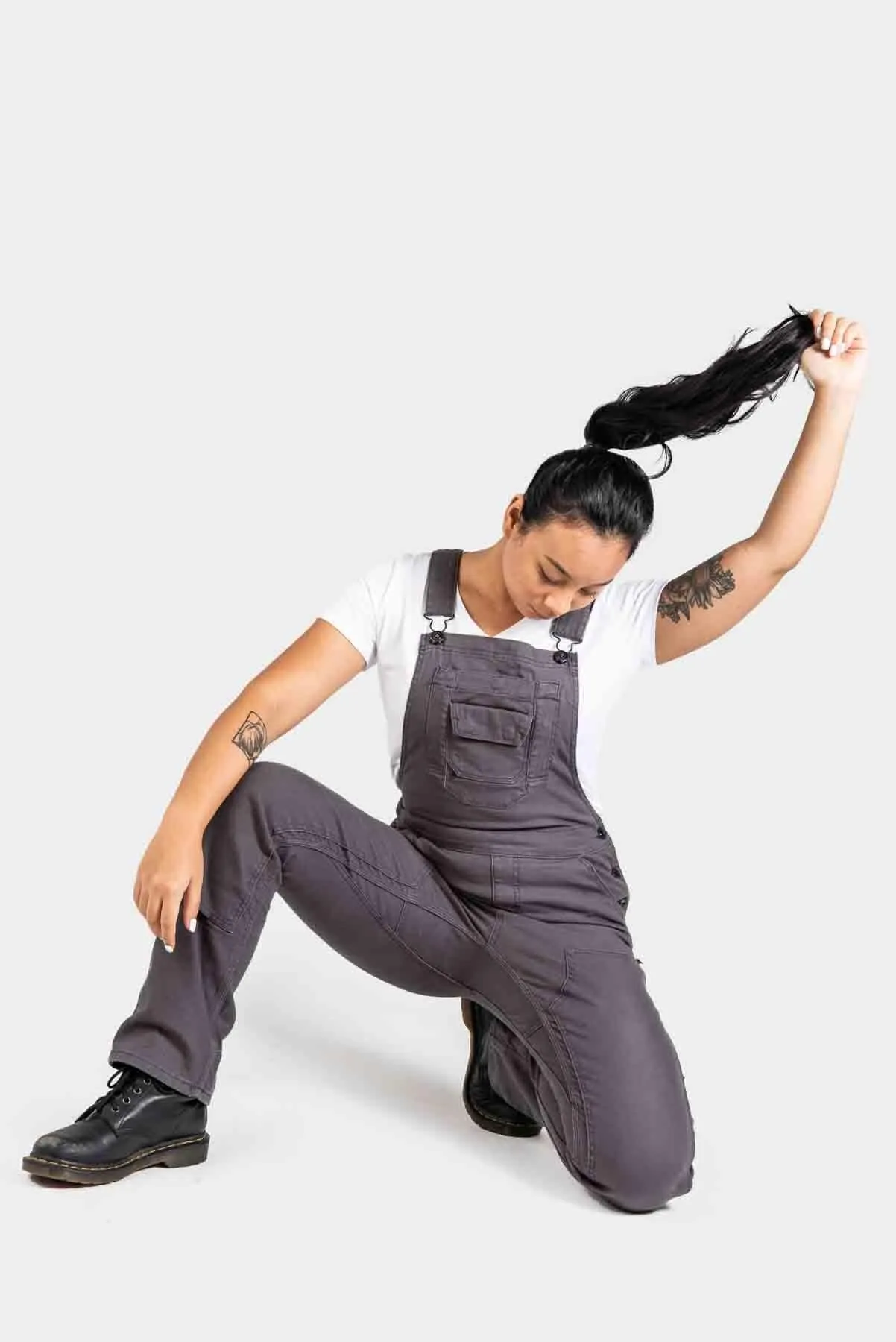 Freshley Overalls For Women in Grey Canvas