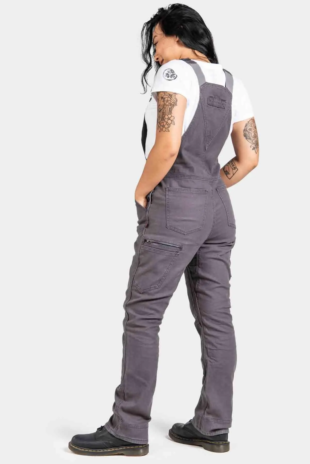 Freshley Overalls For Women in Grey Canvas