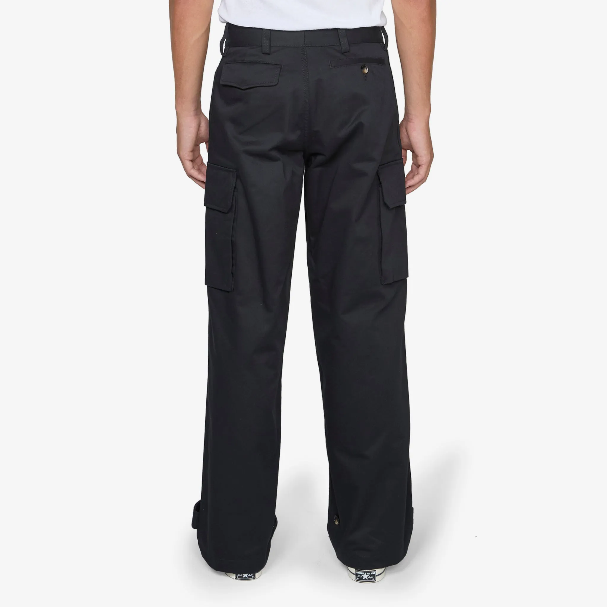 Gabardine Cargo Trousers Black