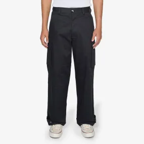 Gabardine Cargo Trousers Black