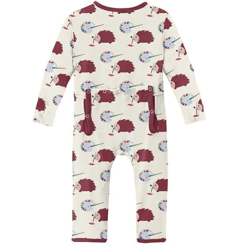 Girl's Print Bamboo Coverall with Zipper - Natural Art Class