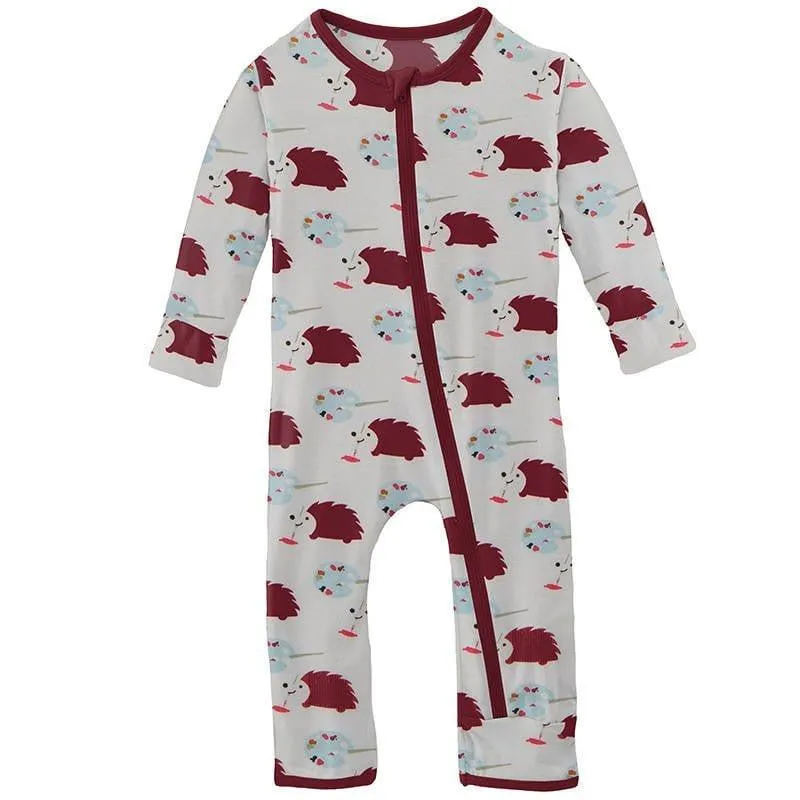 Girl's Print Bamboo Coverall with Zipper - Natural Art Class