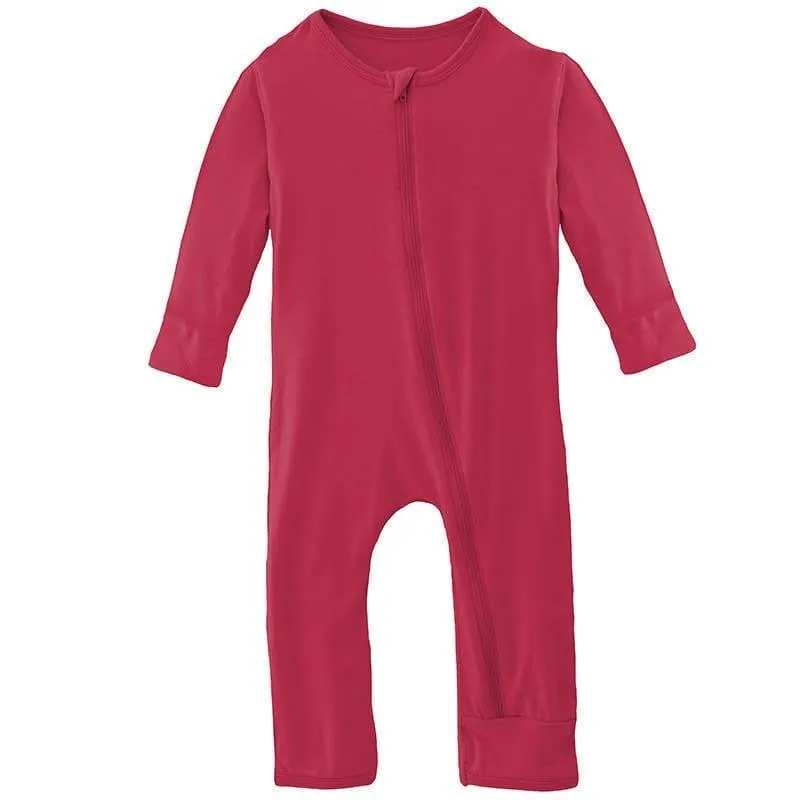Girl's Solid Bamboo Coverall with Zipper - Taffy