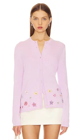 GOGO Sweaters Flower Cardigan in Lavender
