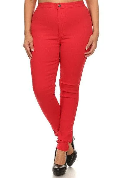 GP2101 PLUS high waist stretch skinny jeans