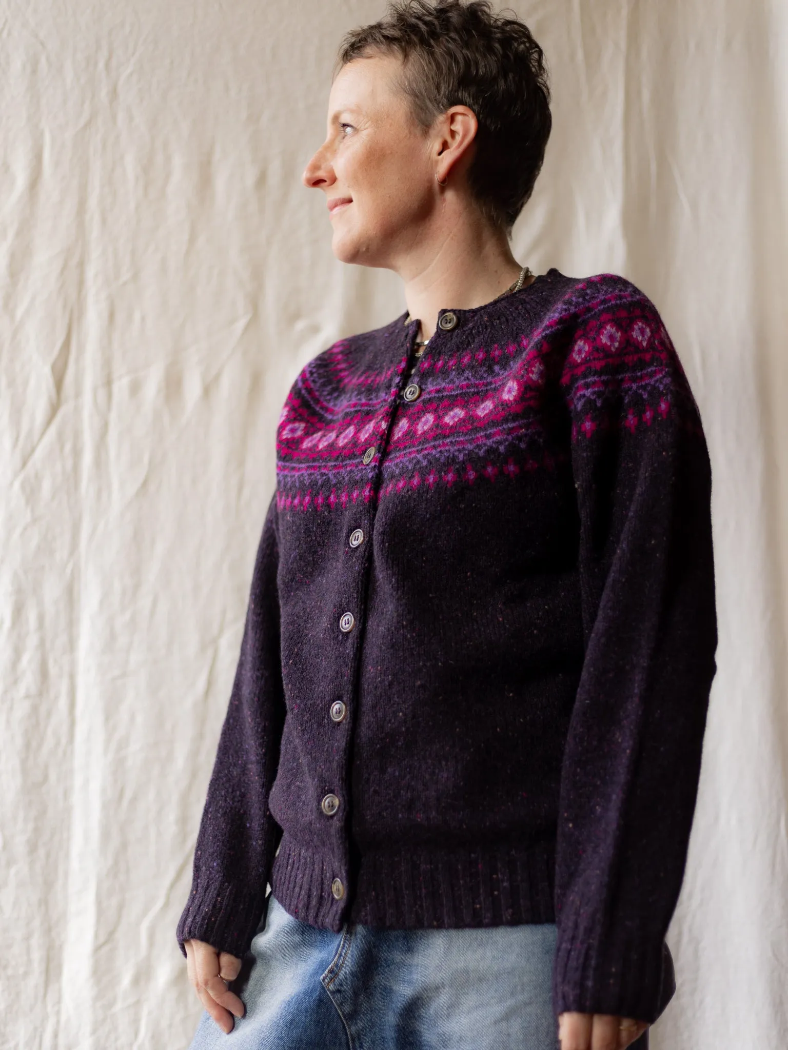 Harley of Scotland ~ Glenugie Nep Fairisle Cardi