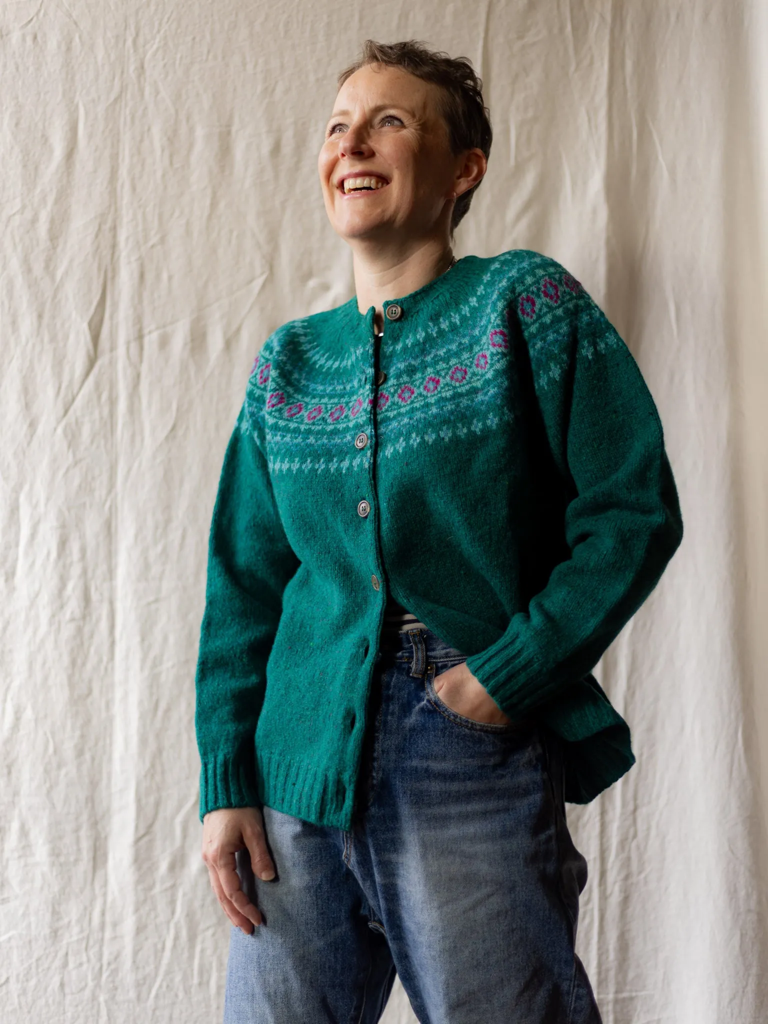 Harley of Scotland ~ Glenugie Nep Fairisle Cardi