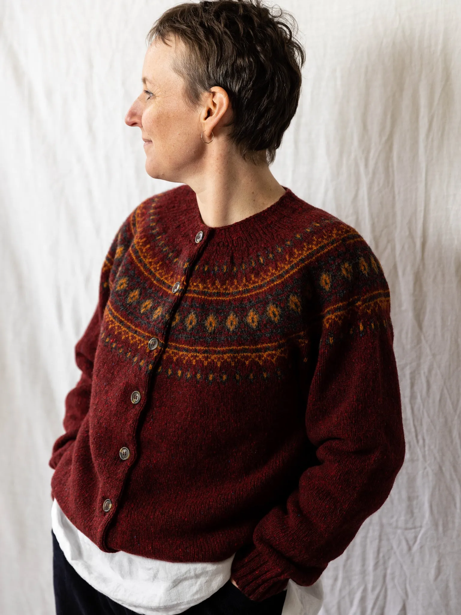 Harley of Scotland ~ Glenugie Nep Fairisle Cardi