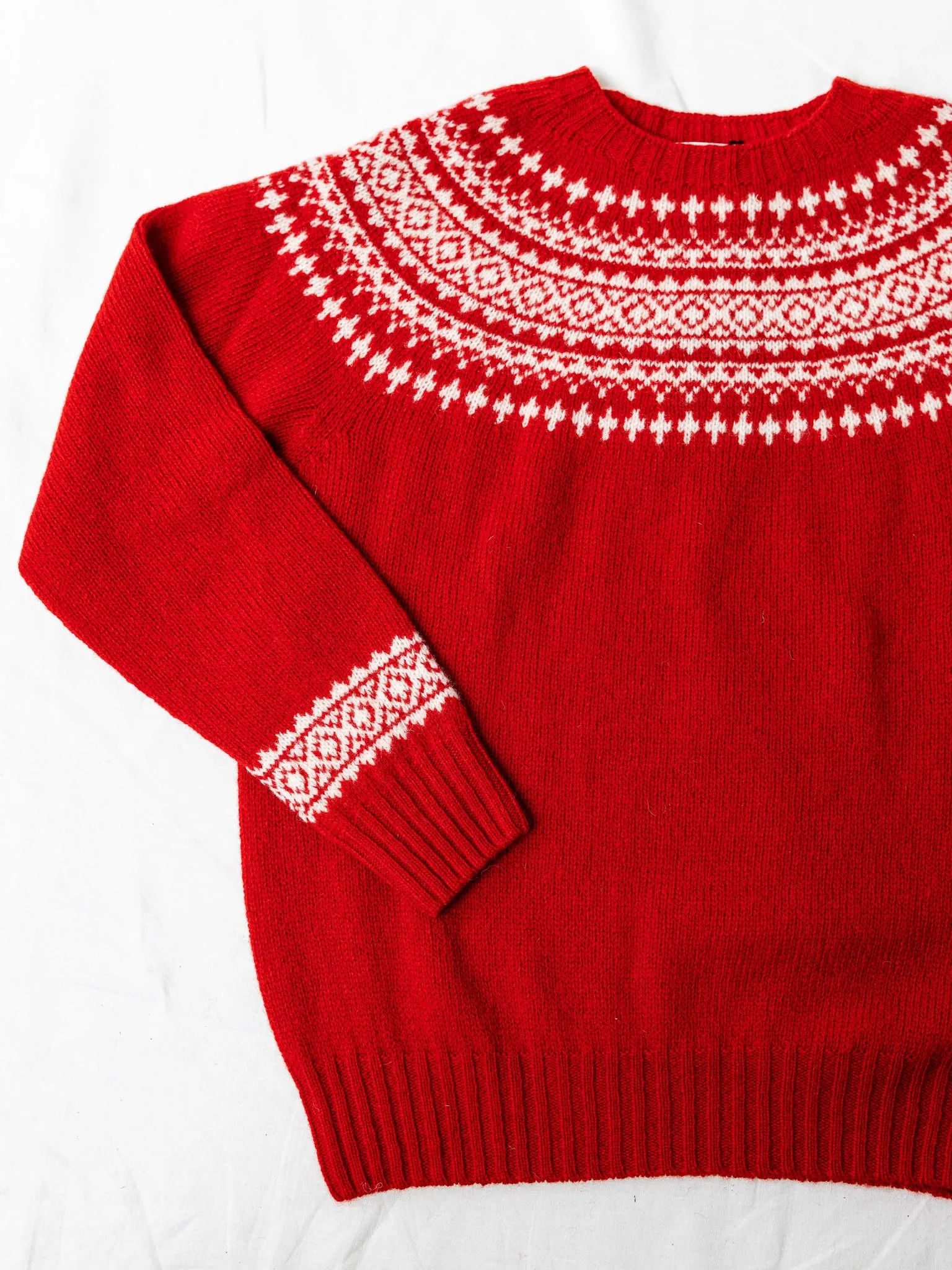 Harley of Scotland ~ Shetland Two-Tone Fairisle Crew