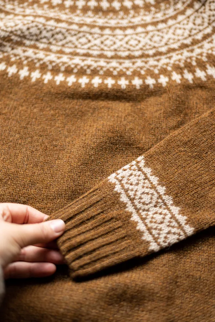 Harley of Scotland ~ Shetland Two-Tone Fairisle Crew