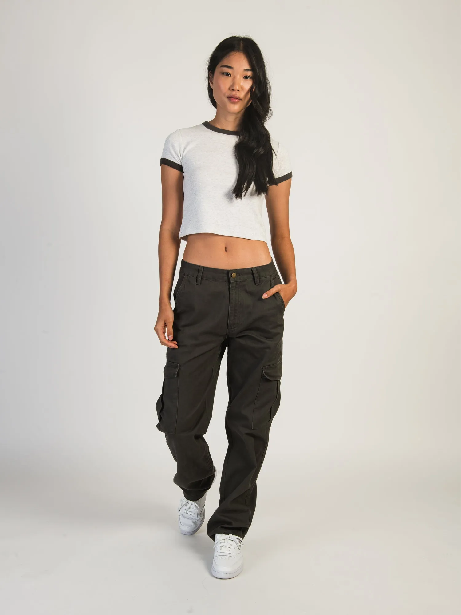 HARLOW DEE STRAIGHT FIT CARGO - CHARCOAL