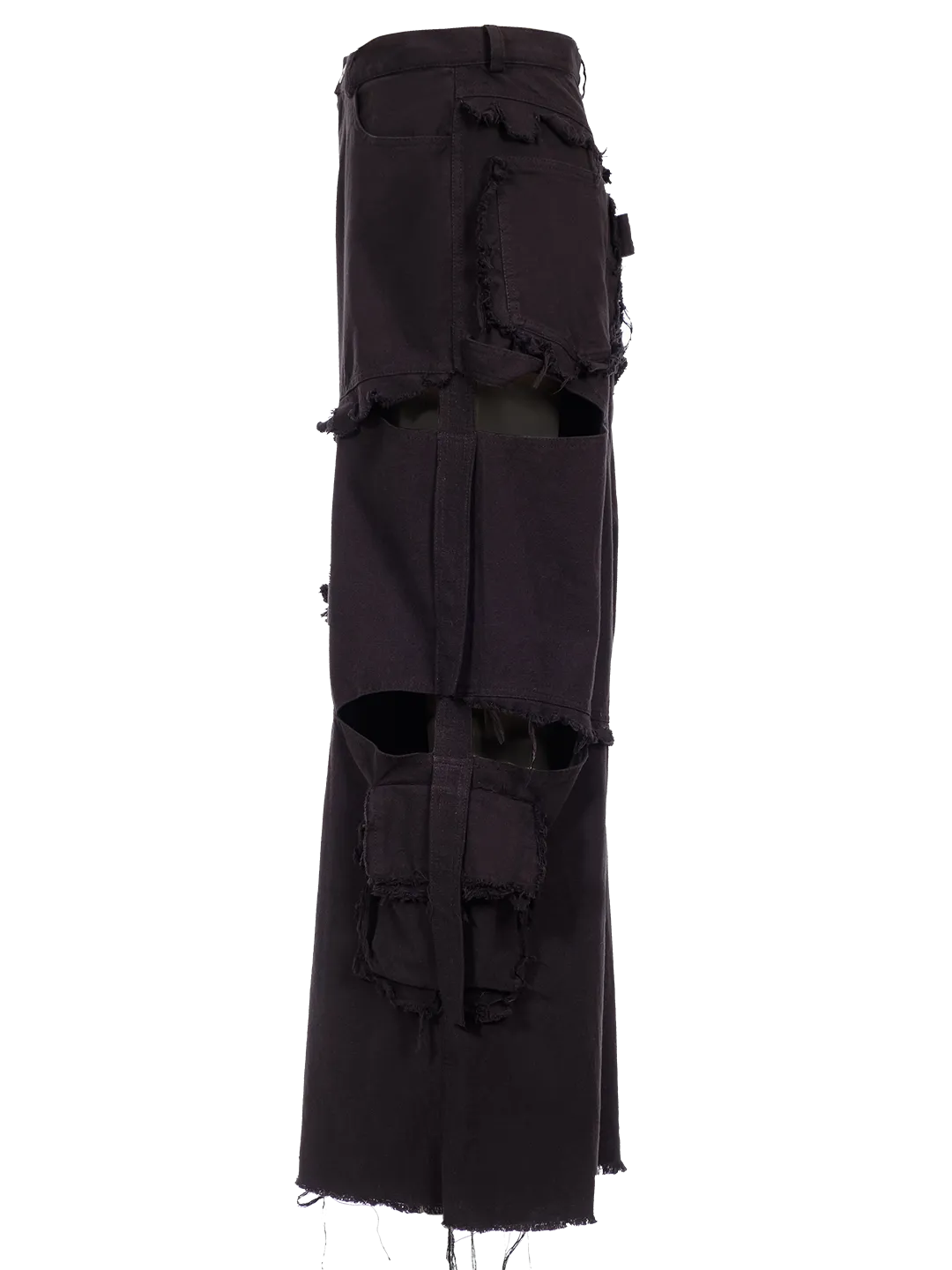 Hemp Denim Cut Out Cargo Pants