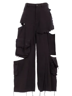 Hemp Denim Cut Out Cargo Pants
