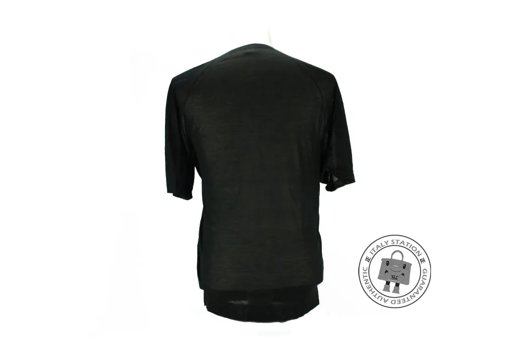 Hermes Pull Col V Maille Summer Black Cotton 38 Sweaters Bkhw