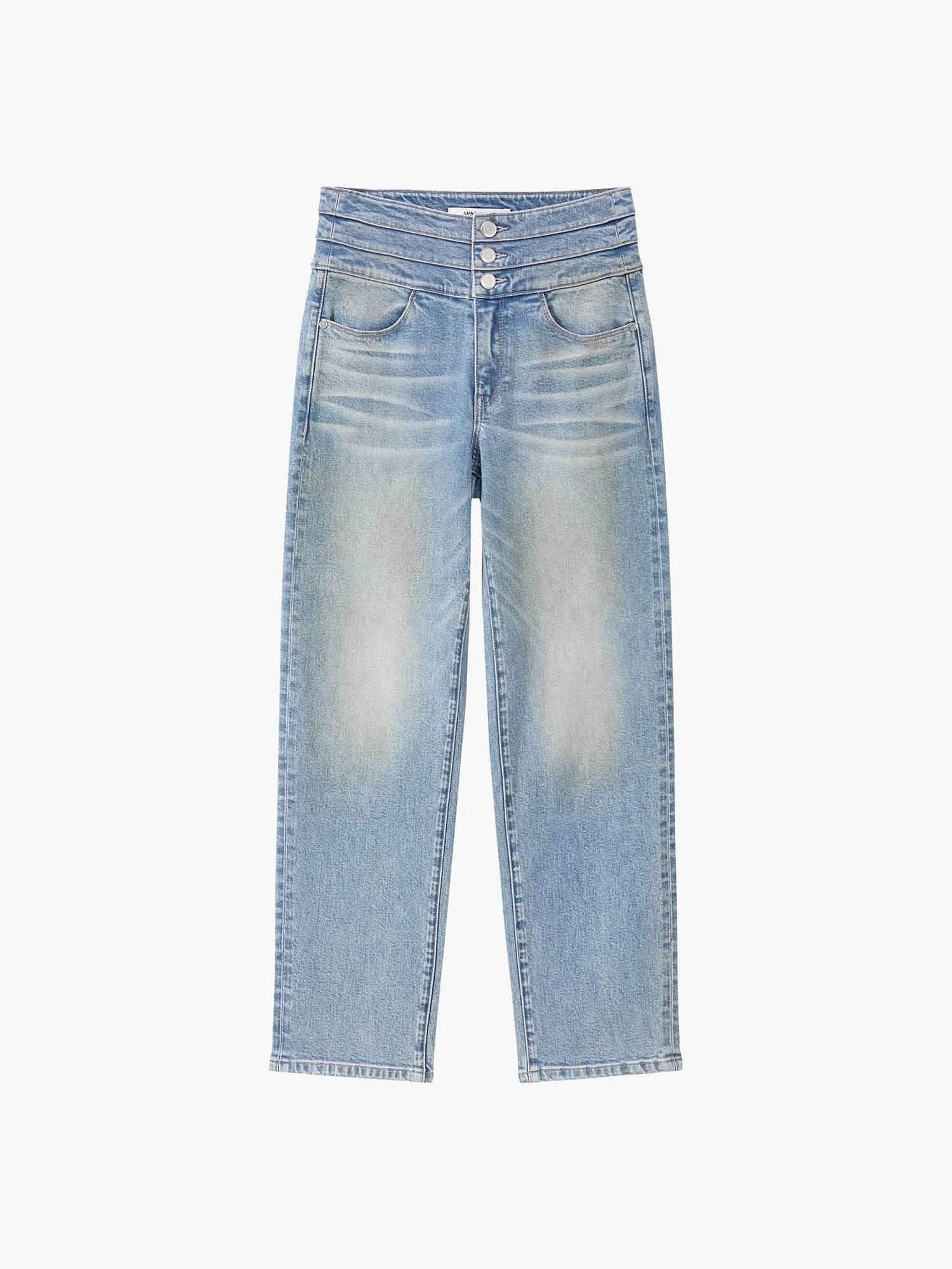 High Waisted Straight-Leg Jeans