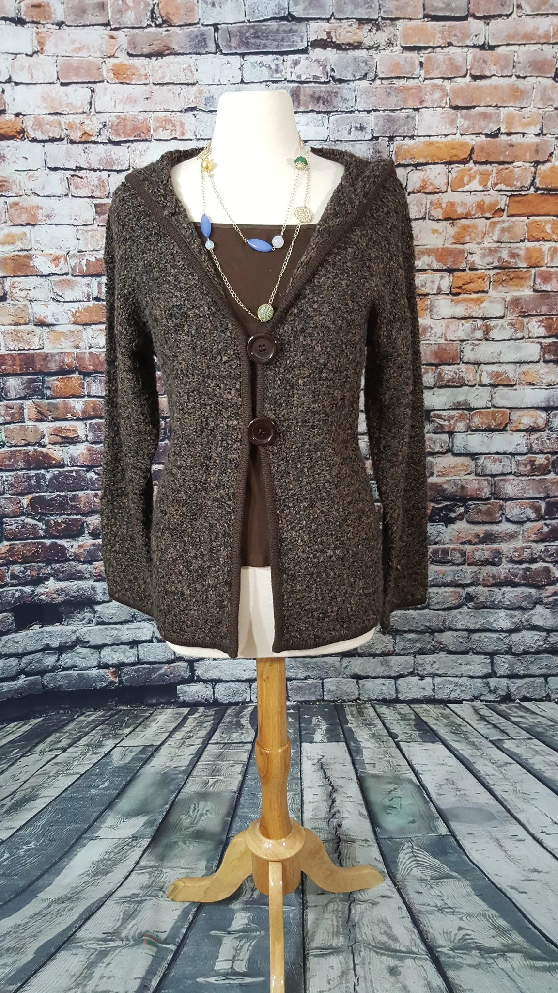 Hooded Wool Cardigan