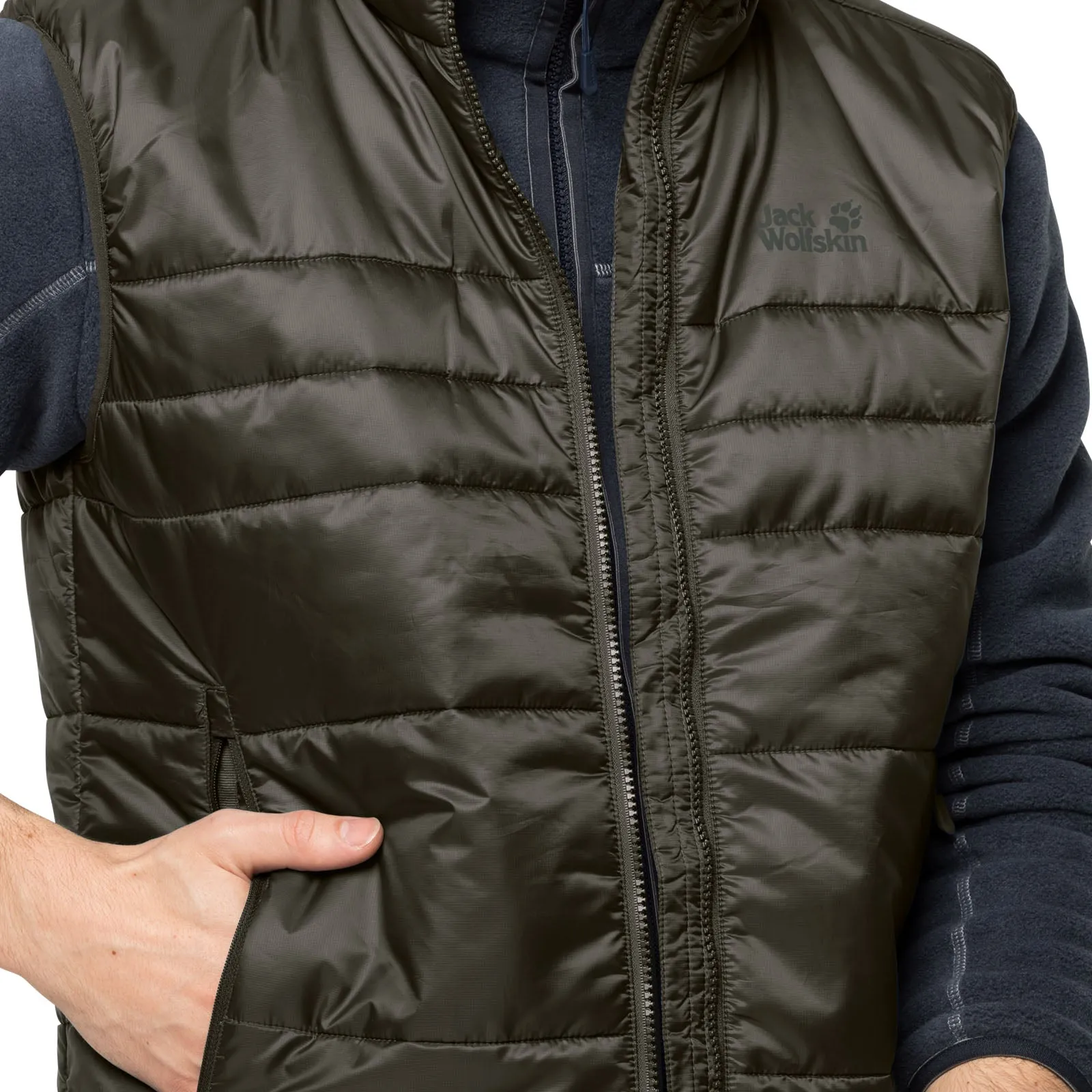 Jack Wolfskin Mens Argon Windproof Water Repellent Gilet - Grape Leaf